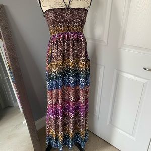Band of Gypsies Multicolored Maxi Dress, Large